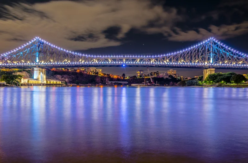 Option C — Story Bridge, blue night lights